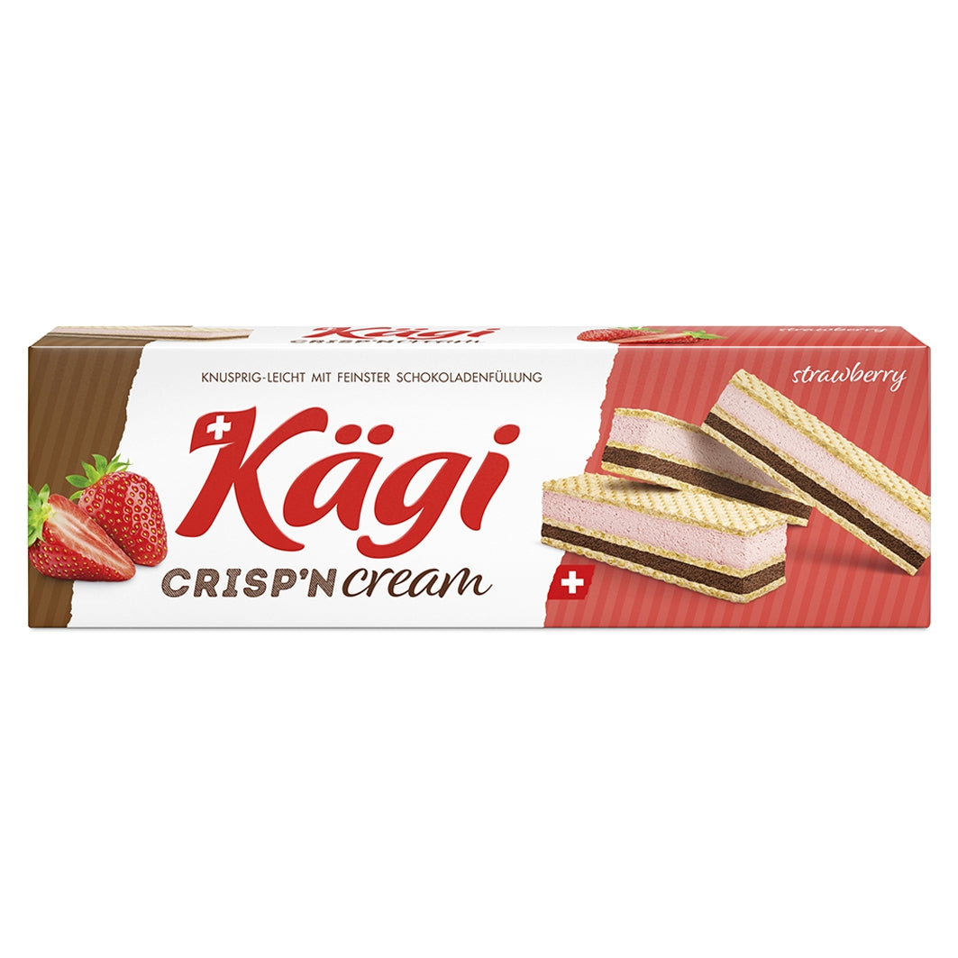 Kägi Crisp'n Cream Strawberry (Erdbeer) - Chuchichäschtli - Feines aus der Schweiz