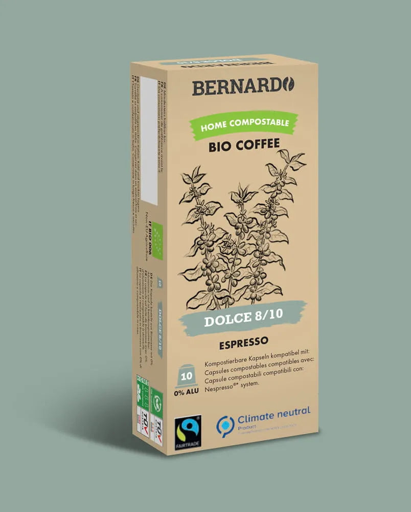 Bernardo Espresso Dolce Kaffee (kompostierbare Kapsel, Nespresso ®* kompatibel) - Chuchichäschtli - Feines aus der Schweiz