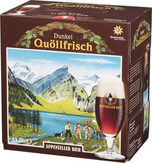 Appenzeller Quöllfrisch dunkel 6er Pack (zzgl. € 1,50 Einwegpfand) - Chuchichäschtli - Feines aus der Schweiz