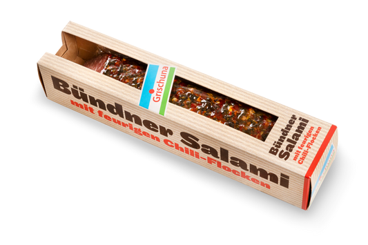 Grischuna Bündner Salami Chili - Chuchichäschtli - Feines aus der Schweiz