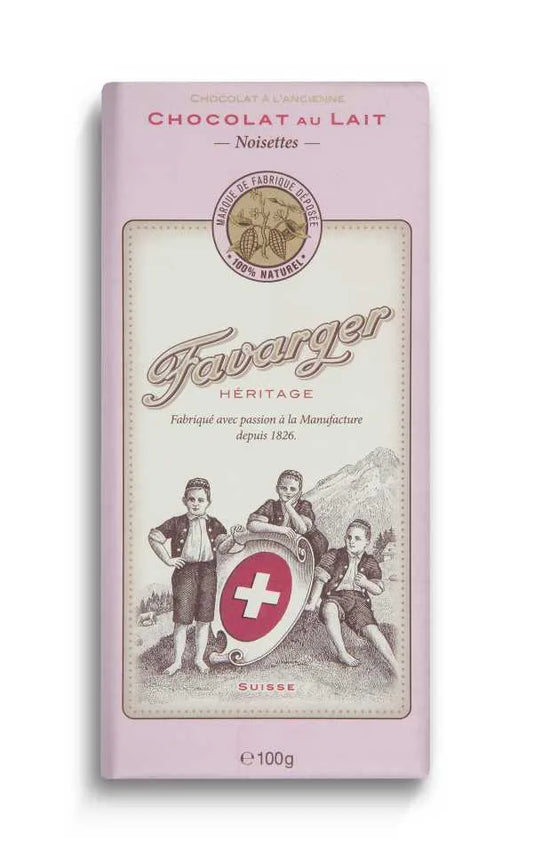 Favarger Héritage - Milch-Haselnuss Schokolade - Chuchichäschtli - Feines aus der Schweiz