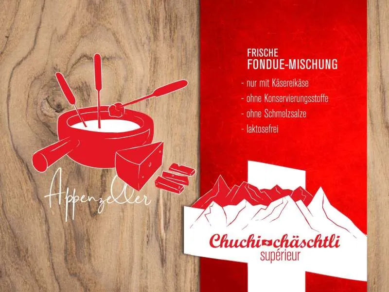 Appenzeller Fondue Fertigmischung frisch - Chuchichäschtli - Feines aus der Schweiz