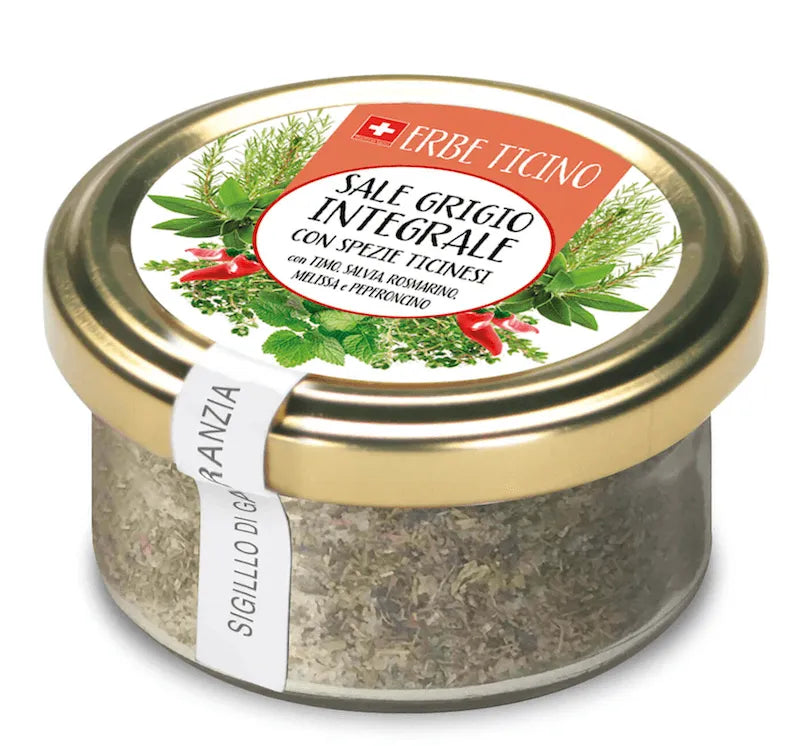Erbe di Ticino Graues Salz mit Kräutern (Sale Grigio integrale) - Chuchichäschtli - Feines aus der Schweiz