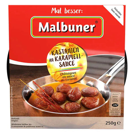 Malbuner Kastanien (Marroni) in Karamellsauce - Chuchichäschtli - Feines aus der Schweiz