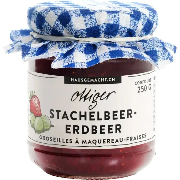 Erdbeer-Stachelbeer Konfitüre - Chuchichäschtli - Feines aus der Schweiz