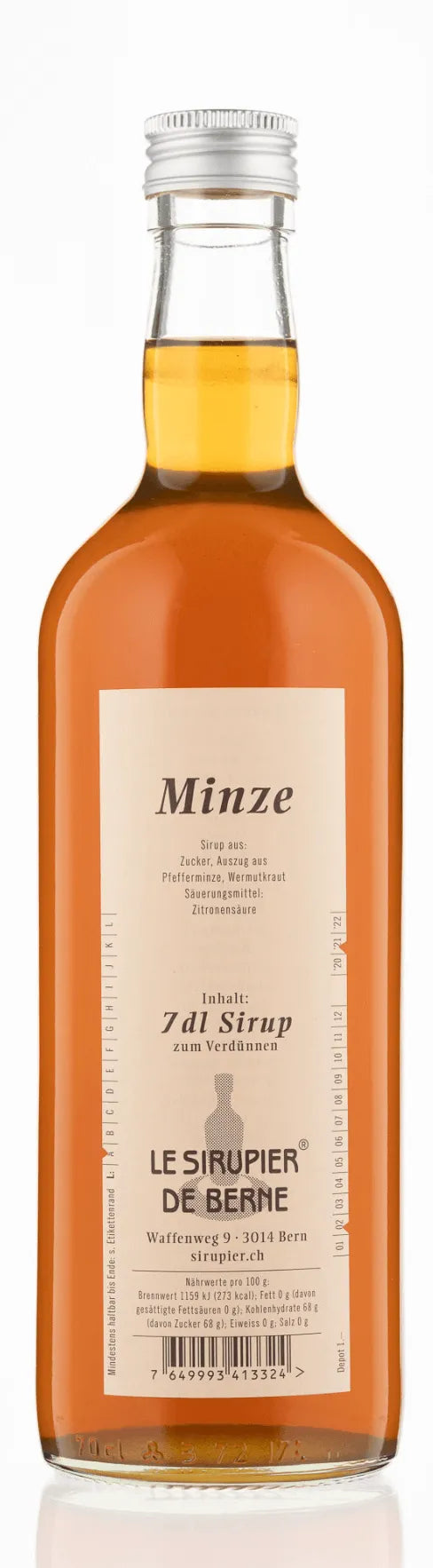 Pfefferminz (Minze) Sirup (Grosse Flasche) - Chuchichäschtli - Feines aus der Schweiz