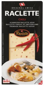Schweizer Chili-Raclette in Scheiben - Chuchichäschtli - Feines aus der Schweiz