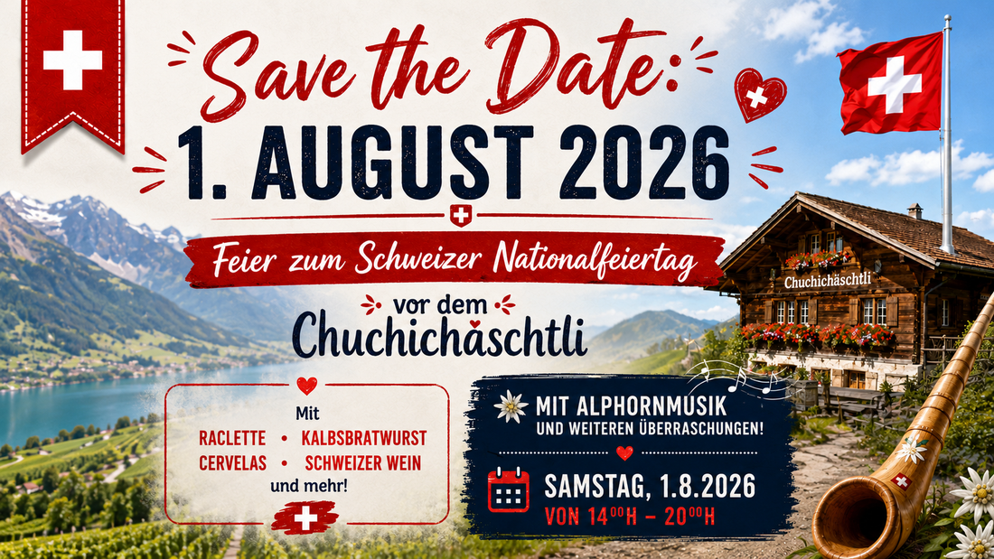 1. August Feier vor dem Chuchichäschtli