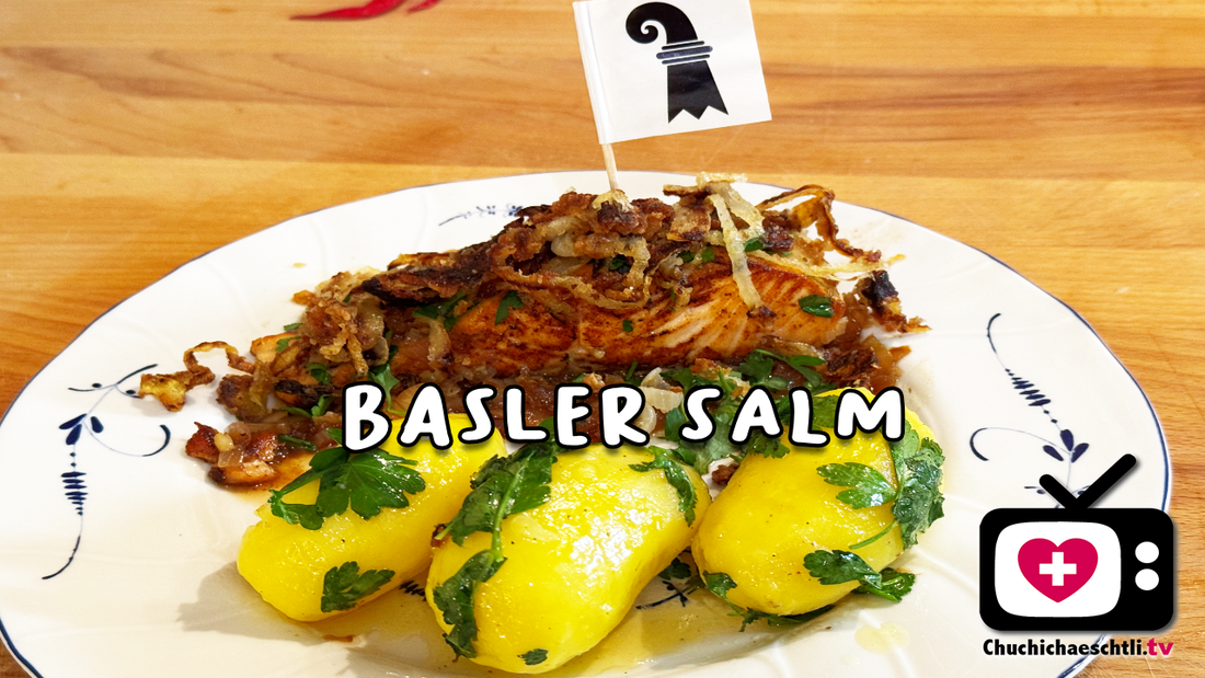 Basler Salm – Gebratener Lachs mit Weinfonds und gerösteten Zwiebeln