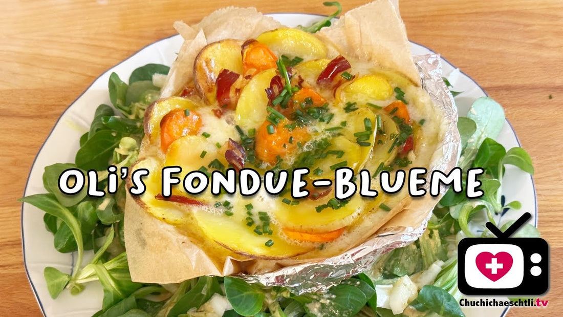 Fondue mal anders: Olis Fondue-Blume als Tellergericht