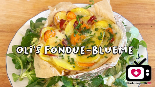 Fondue mal anders: Olis Fondue-Blume als Tellergericht