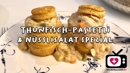 Thunfisch-Pastetli und Nüsslisalat spezial