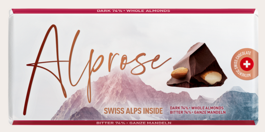 Alprose Zartbitter 74% Ganze Mandeln 100g