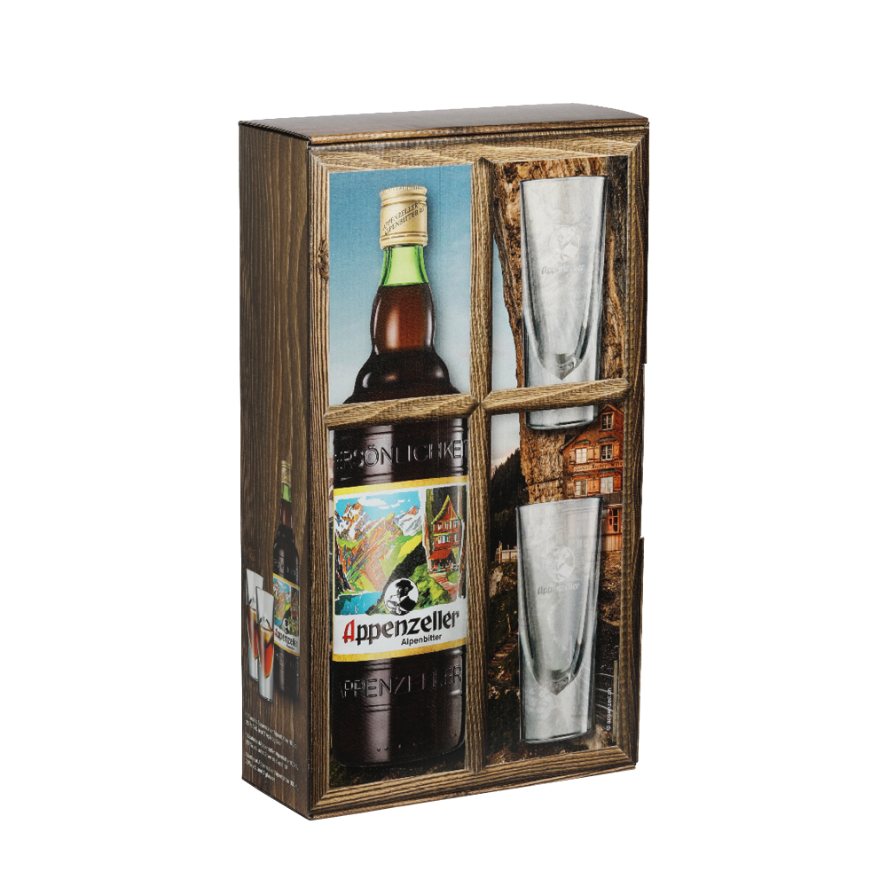 Appenzeller Alpenbitter Geschenkpackung "Eugster" - Chuchichäschtli - Feines aus der Schweiz