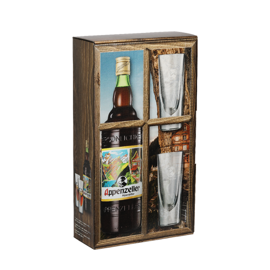 Appenzeller Alpenbitter Geschenkpackung "Eugster" - Chuchichäschtli - Feines aus der Schweiz