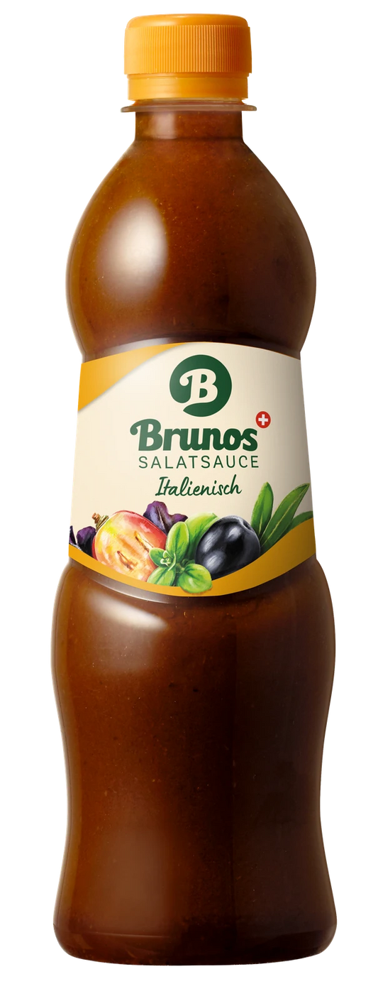 Brunos Salatsauce Italienisch, 500-ml-Flasche – Vorderansicht
