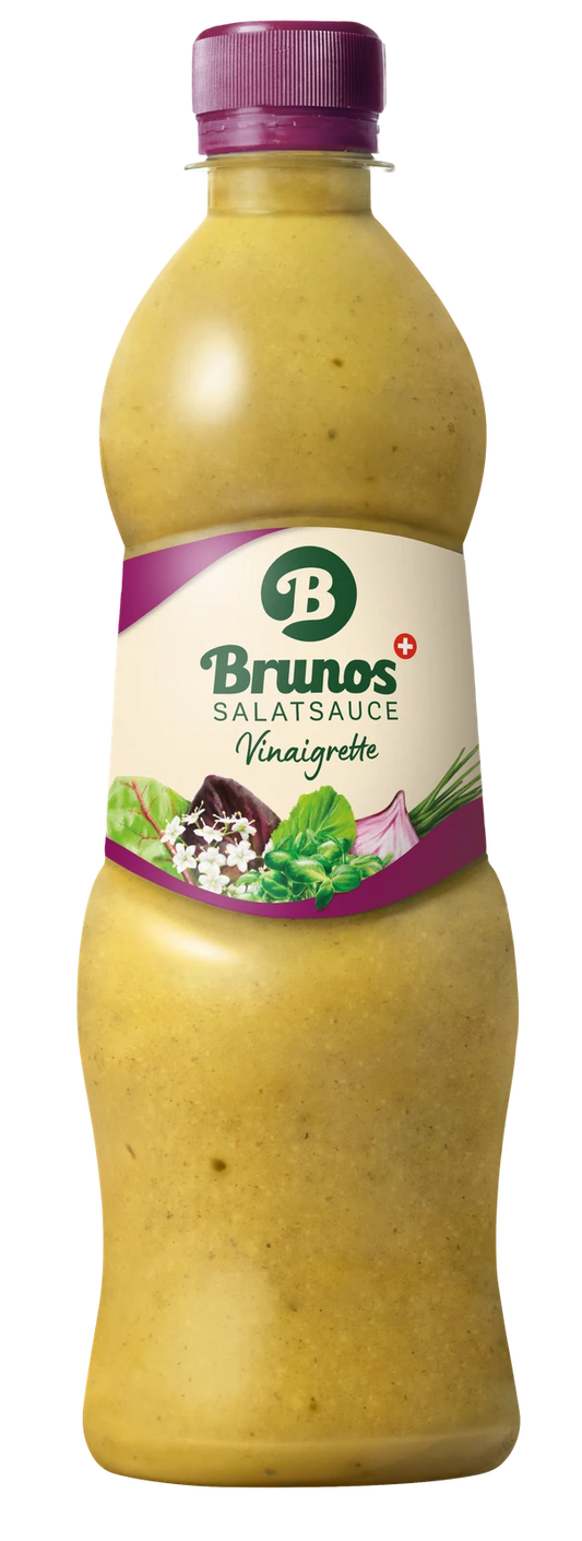 Brunos Salatsauce Vinaigrette, 500-ml-Flasche – Vorderansicht