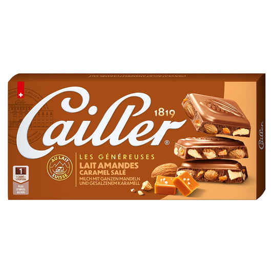 Cailler Caramel Almond – Milchschokolade mit Mandeln und gesalzenen Karamell-Splittern