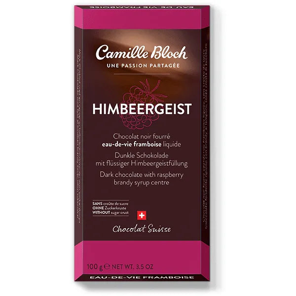 Camille Bloch Dunkle Schokolade mit Himbeergeist (ohne Kruste) - Chuchichäschtli - Feines aus der Schweiz