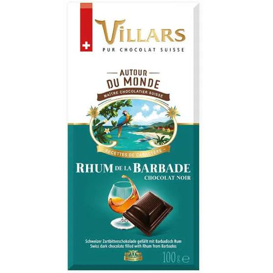 Villars Zartbitter Schokolade gefüllt mit Barbados Rum - Chuchichäschtli - Feines aus der Schweiz