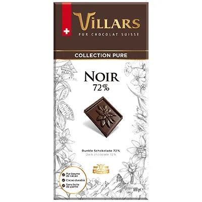 Villars Zartbitterschokolade Noir 72% - Chuchichäschtli - Feines aus der Schweiz