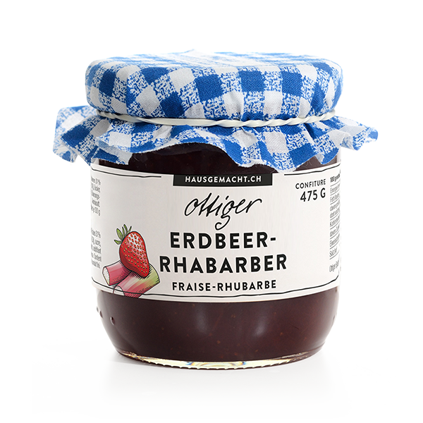 Ottiger Erdbeer-Rhabarber-Konfitüre – 475 g
