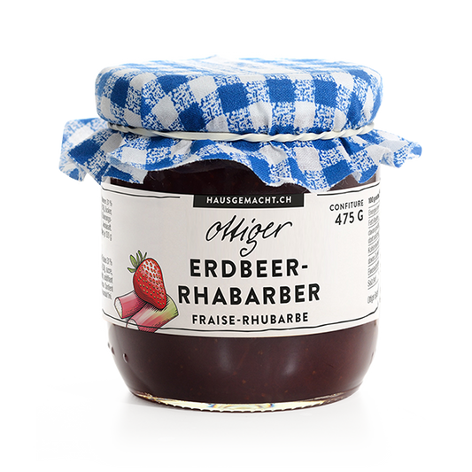 Ottiger Erdbeer-Rhabarber-Konfitüre – 475 g
