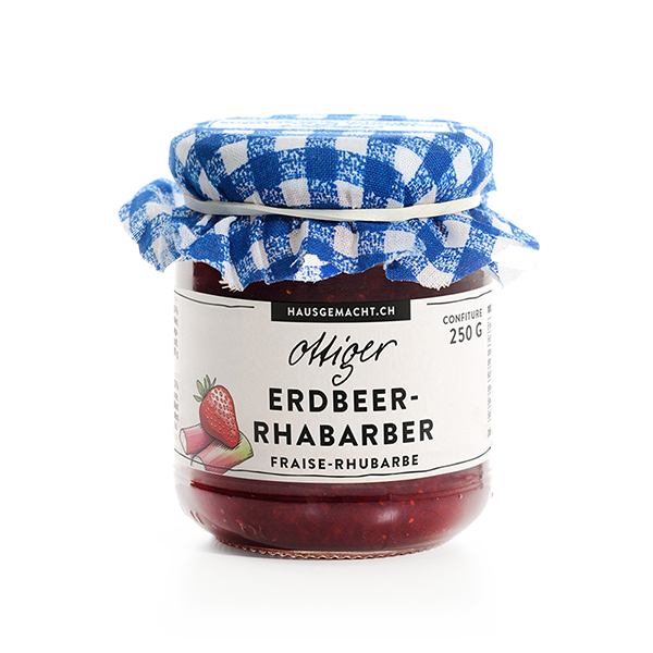 Ottiger Erdbeer-Rhabarber-Konfitüre – 250 g