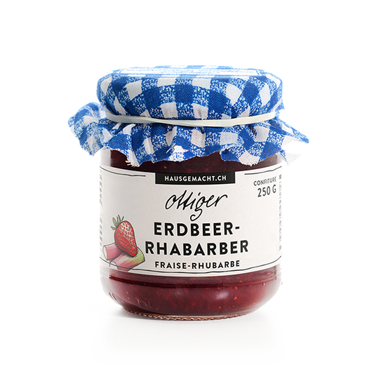 Ottiger Erdbeer-Rhabarber-Konfitüre – 250 g