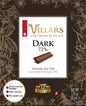 Dunkle Villars Zartbitterschokolade Noir 72% in kleiner Tafel, Verpackung mit dunkler Schokoladentafel und Villars-Logo