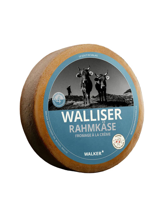 Walliser Rahmkäse von Walker – ganzer Laib als Herstellerabbildung; Verkauf als SB Portion