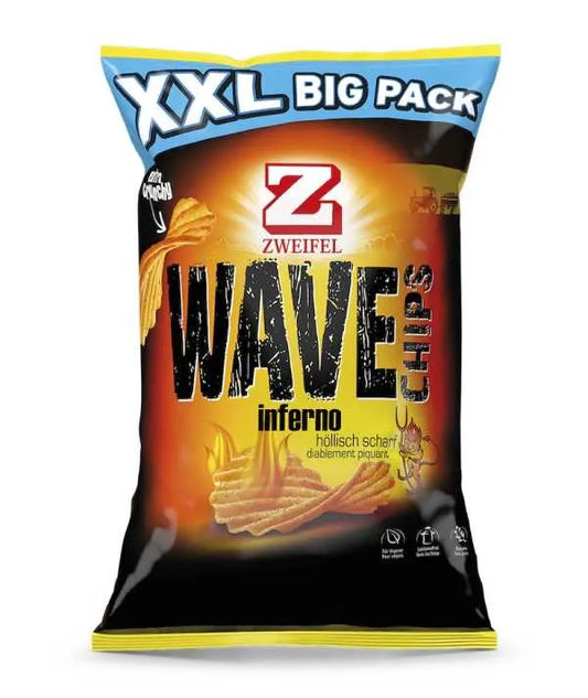 Zweifel Wave Chips Inferno XXL Tüte - Chuchichäschtli - Feines aus der Schweiz
